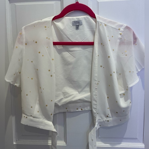 TIE FRONT TOBI BLOUSE - Picture 3 of 5